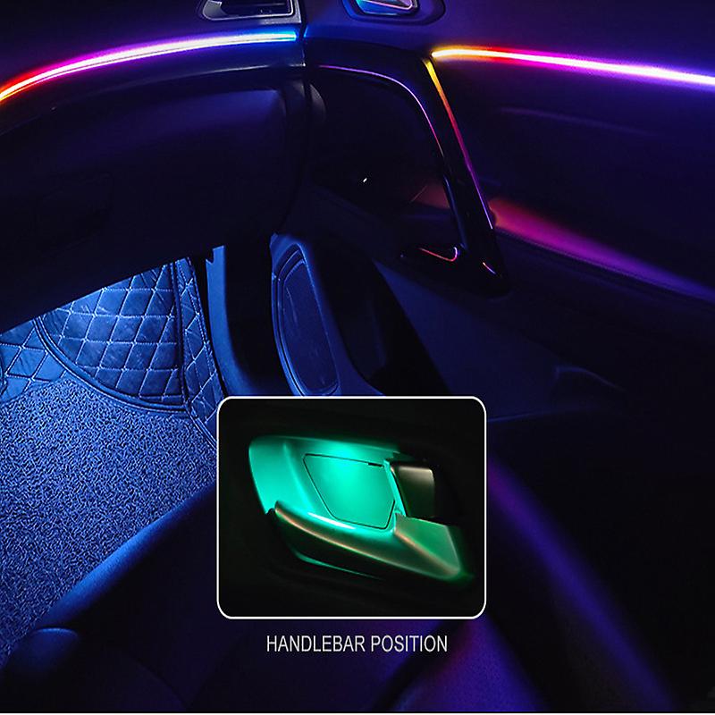 18 In 1 RGB Atmosphere Lamp Kit Bluetooth Phone Control Car Interior Strip Light Flexible