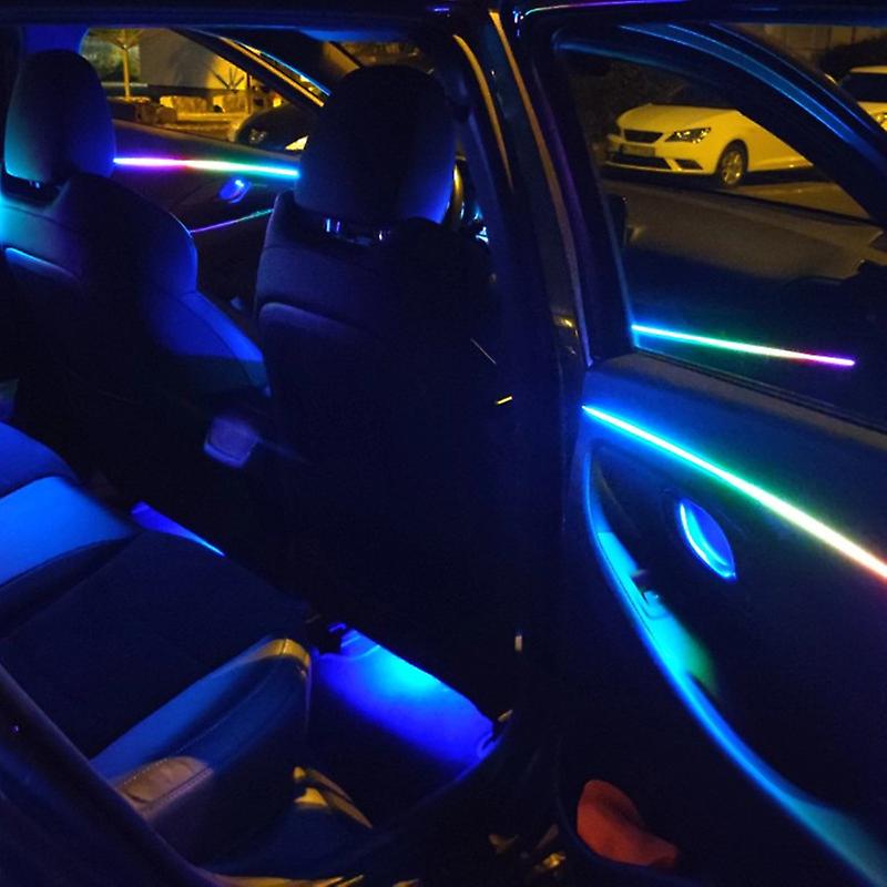 18 In 1 RGB Atmosphere Lamp Kit Bluetooth Phone Control Car Interior Strip Light Flexible