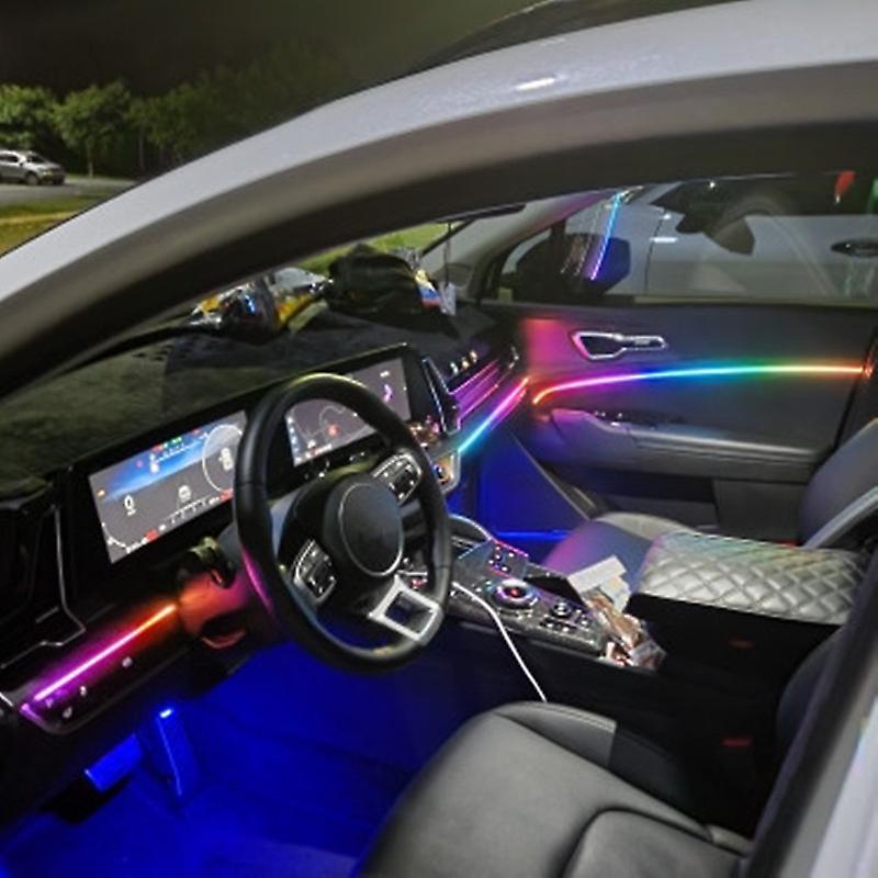 18 In 1 RGB Atmosphere Lamp Kit Bluetooth Phone Control Car Interior Strip Light Flexible