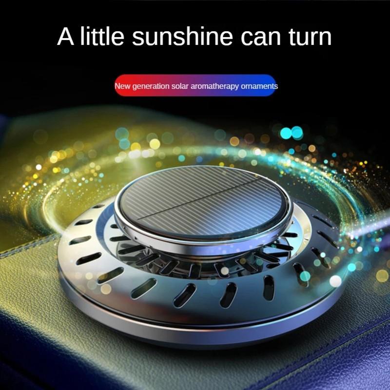 UFO Car Perfume With Oil Solar Rotating Flying Saucer Fresh Deodorant Decoration