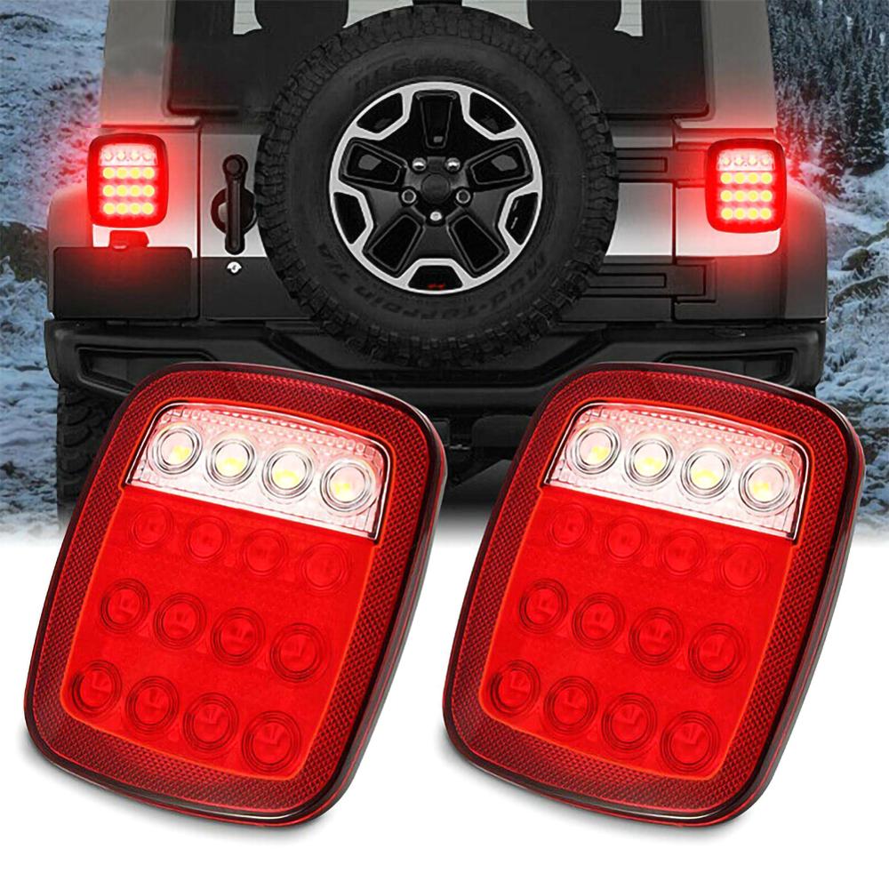 Universal Jeep Back Light 16LED Wrangler JK TJ CJ YJ Model Universal Style 2 Pcs Set