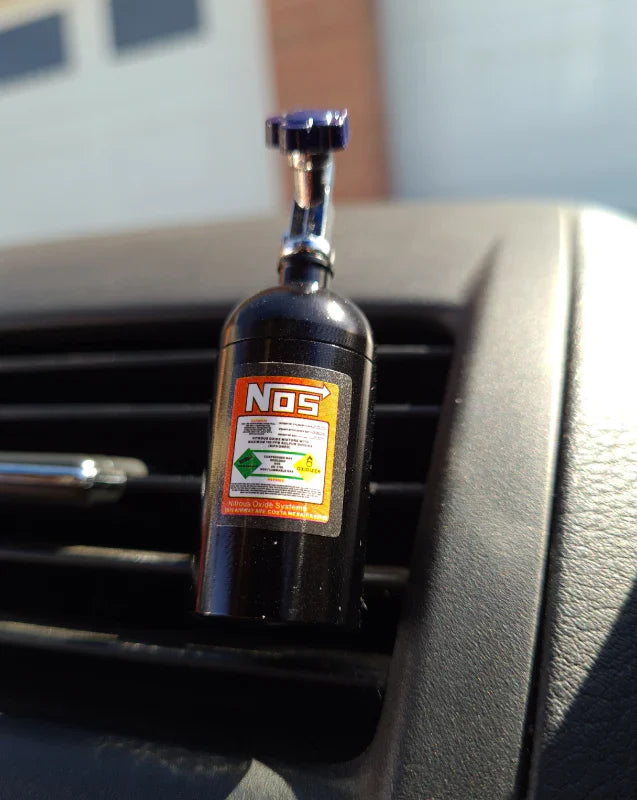 Universal Car Perfume Metal Simulation Nitrogen Bottle Decoration Accessory Nos Bottle for Car (Black)