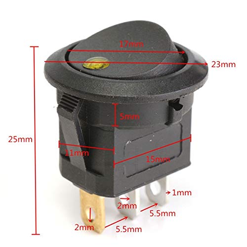 Universal 12V Auto Dot Light 2.4 cm Car Auto Boat Round on/Off Toggle Switch 1 Pc