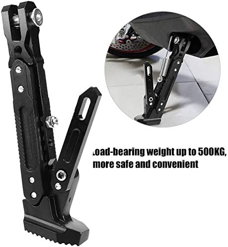 Universal Adjustable Aluminum Alloy Motorcycle Foot Side Support Stand Black