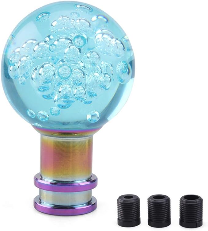 Universal Acrylic Round Ball Style Gear Shift Knob Manual Transmission Shifter Lever Stick(Ice Blue)