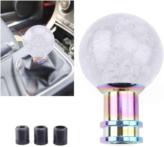 Universal Acrylic Round Ball Style Gear Shift Knob Manual Transmission Shifter Lever Stick(White)