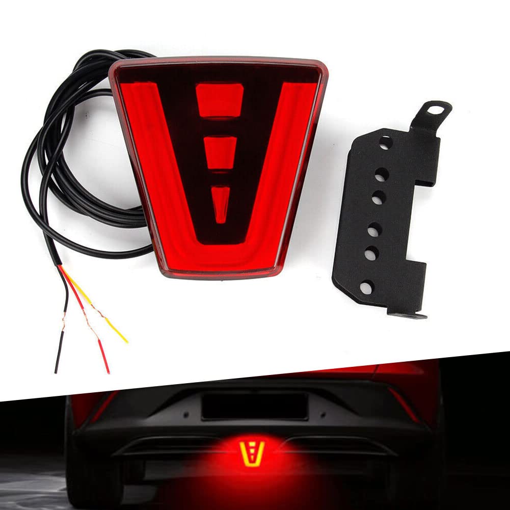 Universal 3rd Brake Lamp F1 Style Slim Red Lava Tail Light 1 Pcs