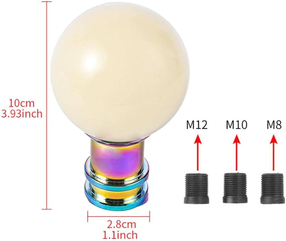 Universal Ball Shaped Fluorescent Style Shift Gear Knob Car Shifter Lever Most Manual Automotive Vehicles