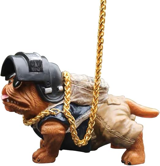 Universal Car Interior Decoration Pubg Bull Dog With Cloths and Welding Hat Hanging Car PittBull 1 Pc