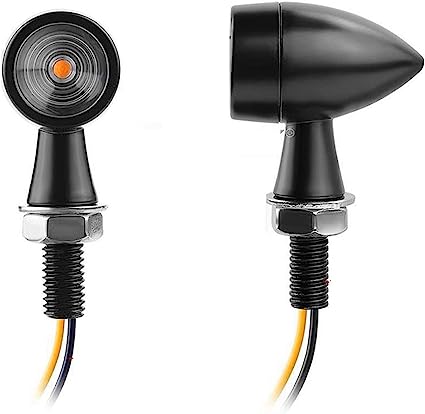 Universal Motorcycle Led Black Mini Bullet Turn Signals Lights Blinker Indicator 2 Pcs Set