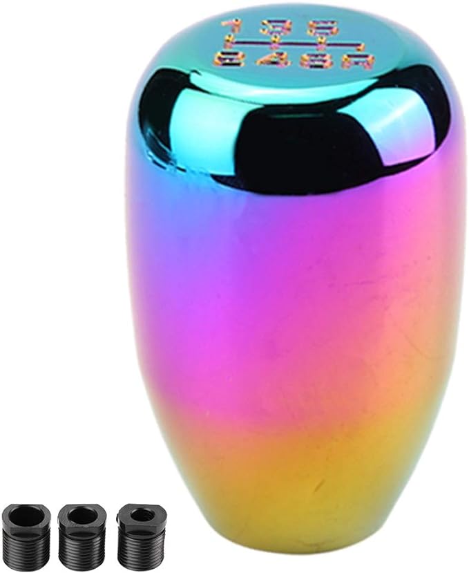 Universal 6 Speed Shift Gear Knob Aluminum Rainbow Gear Shift Knob Manual Car 1 Pc