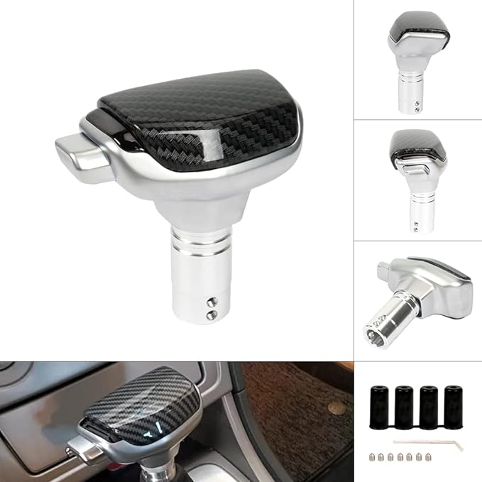 Universal Carbon Fiber Shift Gear Knob Car Shifter Lever Most Manual Automotive Vehicles(Black )