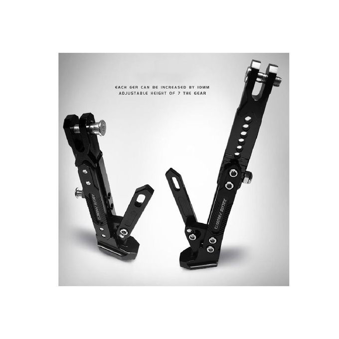 Universal Adjustable Aluminum Alloy Motorcycle Foot Side Support Stand Black