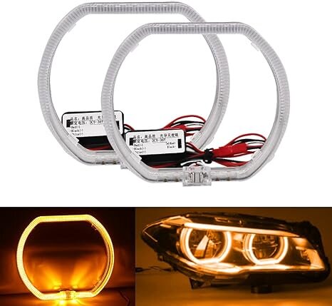 Universal Square LED Angel Eyes Rings Lights Super Bright Headlight Angel Eye 2 Pc (120mm)