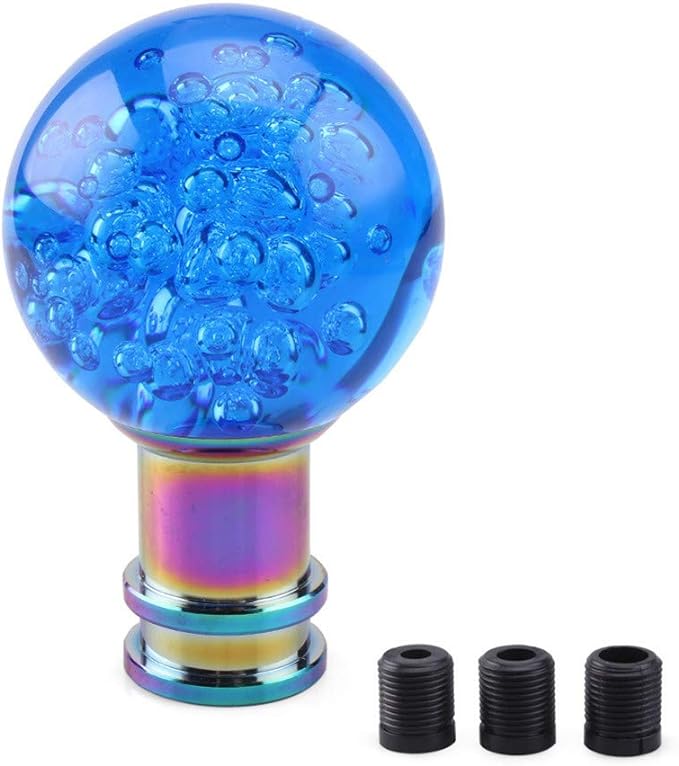 Universal Acrylic Round Ball Style Gear Shift Knob Manual Transmission Shifter Lever Stick(Blue)