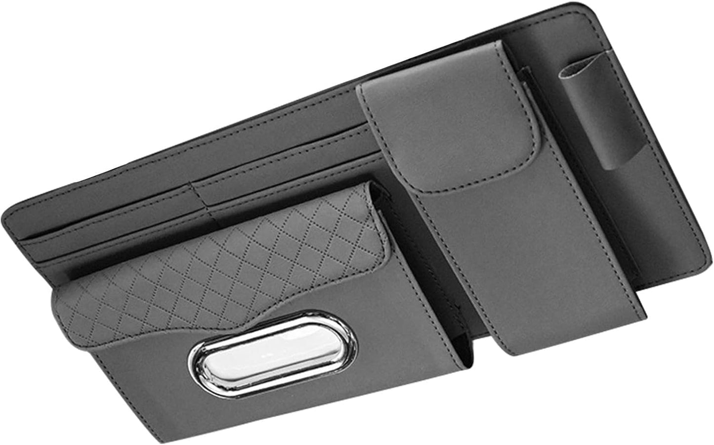 Universal Car Visor Storage Pocket Organizer Truck Visor Organizer Card Holder, Tissue Holder With Multi Pockets 1 Pc (Black)