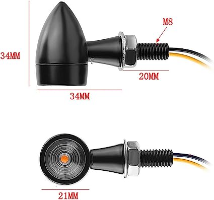 Universal Motorcycle Led Black Mini Bullet Turn Signals Lights Blinker Indicator 2 Pcs Set