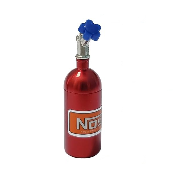 Universal Car Perfume Metal Simulation Nitrogen Bottle Decoration Accessory Nos Bottle for Car (Red)