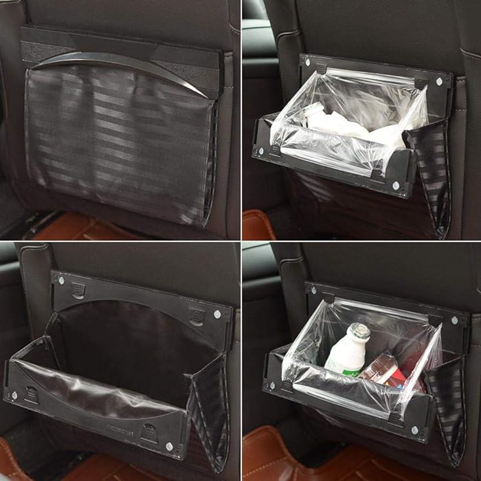 Universal Car Bin Foldable Car Back Seat Rubbish Hanging Bag Trash Holder Garbage Organizer For Car 1 Pc