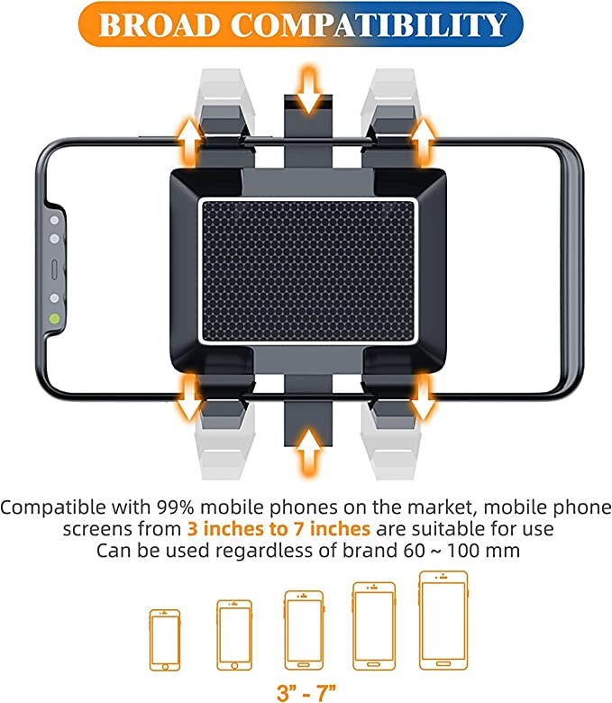 Universal Upgraded Car Phone Holder, Multifunctional Adjustable Rear View Mirror Car Mount for All Smartphones