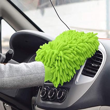 Universal Car Microfiber Cleaning Dusting Microfiber Wash Mitt Gloves With Premium Quality Pack of 1