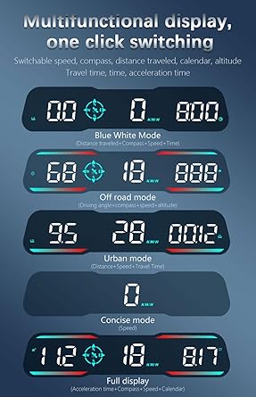 Universal G19 GPS HUD Gauge Car Digital Head Up Display Speedometer 1 Pc