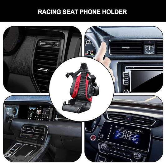 Universal Racing Seat Design Mobile Phone Holder Cell Phone Holder for All Cars 1 Pc(Red)