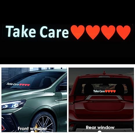 TAKE CARE LED Car Window Sticker Windshield Electric Safety Decal Decoration Sticker Auto 1 Pc