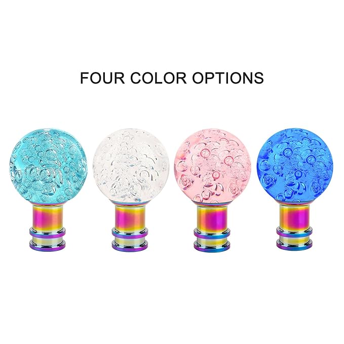 Universal Acrylic Round Ball Style Gear Shift Knob Manual Transmission Shifter Lever Stick(Pink)