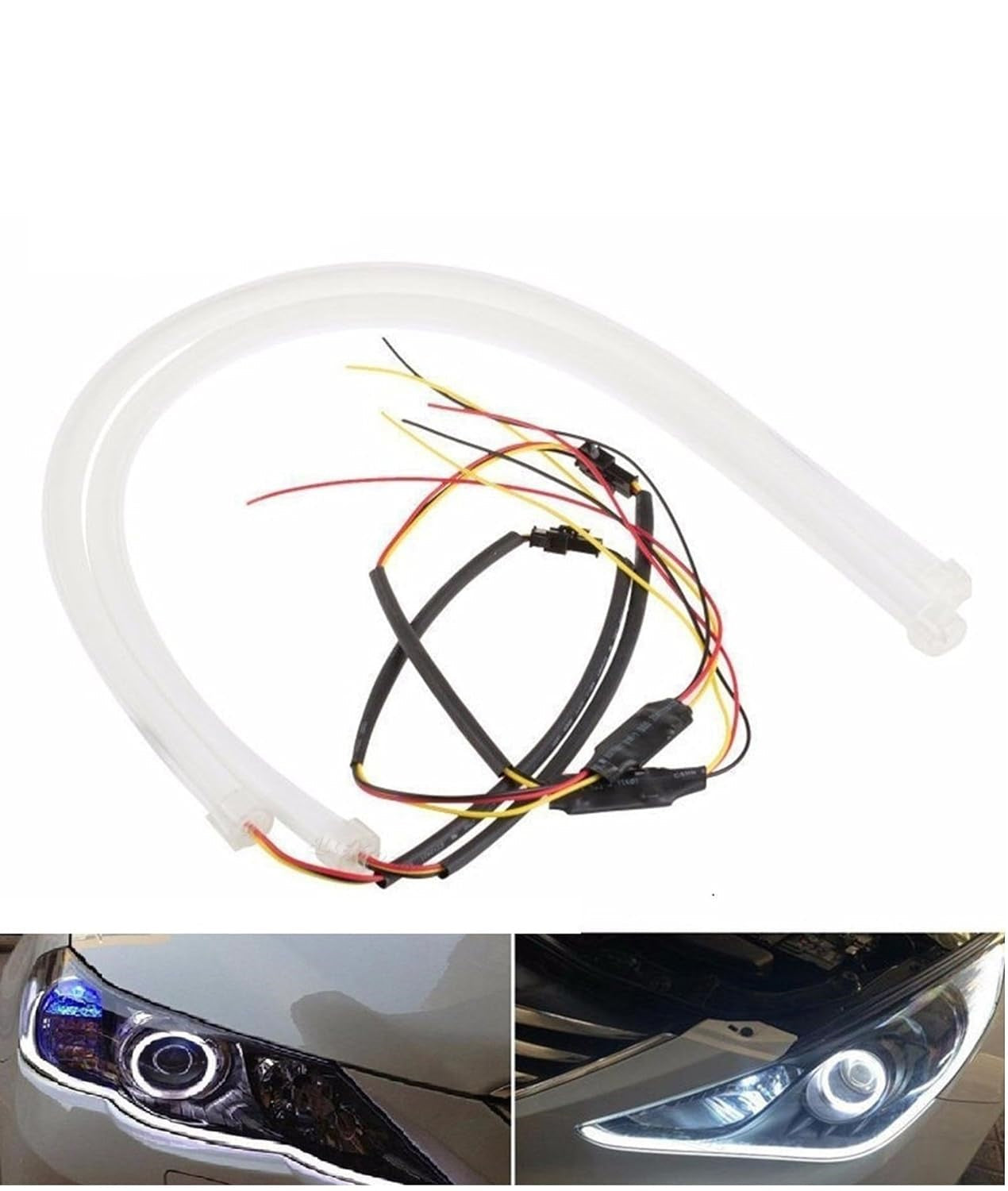 Premium Quality Flexible Soft Silicon 60 Cm Headlight DRL Water Proof With Running Indicator 2 pcs