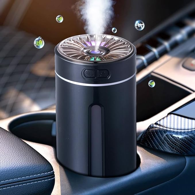 Wireless Air Humidifier Colorful lights Purifier 800mAh Rechargeable Cool Mist Maker For Car, Offices, And Home(Black)