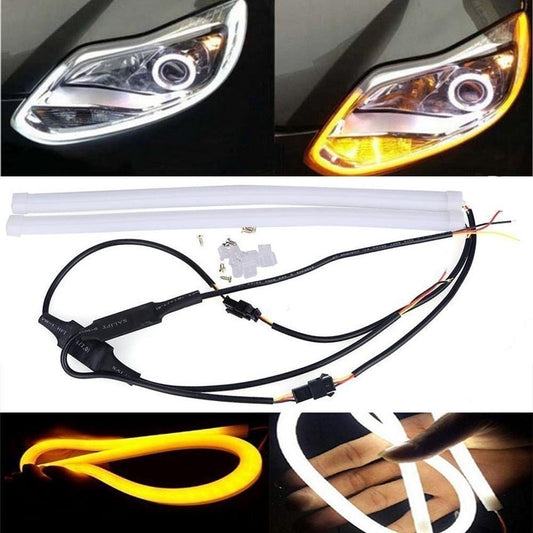 Premium Quality Flexible Soft Silicon 60 Cm Headlight DRL Water Proof With Running Indicator 2 pcs