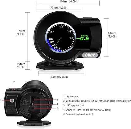 Universal F8 OBD2+GPS HUD Gauge Car Digital Head Up Display Speedometer Turbo RPM Alarm 1 Pc