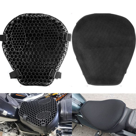 Universal Summer Motorcycle Silicone Seat Cushion Gel Honeycomb Shock Relief Massage Absorption Breathable 1 Pc