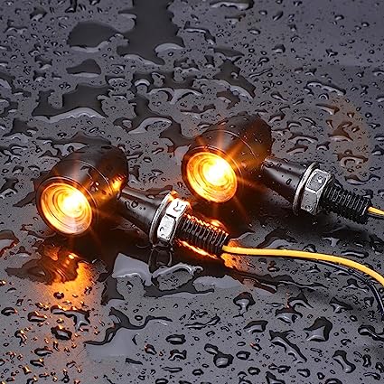 Universal Motorcycle Led Black Mini Bullet Turn Signals Lights Blinker Indicator 2 Pcs Set