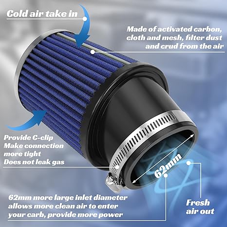 Universal High Flow Air Filter Sport Air Filter For Bike High Performance 1 Pc