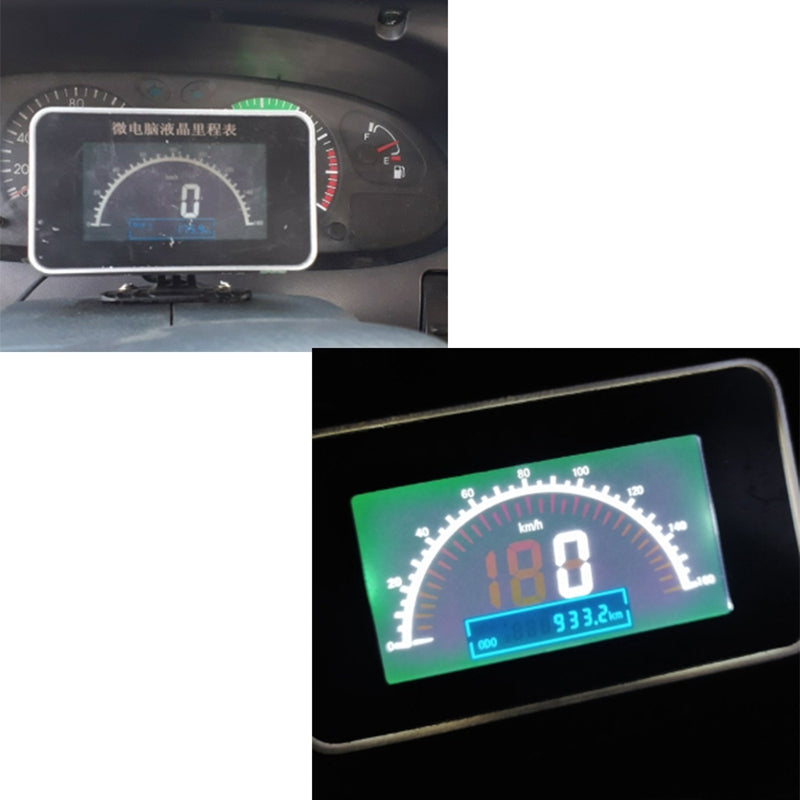 2 IN 1 Functions Digital GPS Speedometer Speed Meter + Odometer Gauge LCD Instant Panel Alarm LCD Gauge