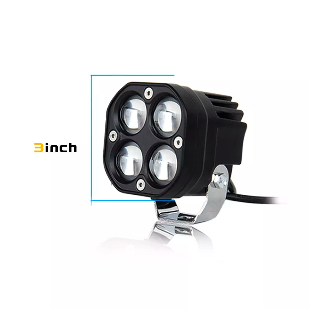 Universal LED Spotlight Light Quad  LED Fog Lens Headlight Motorcycle Sport Light For Car 2 Pcs Set