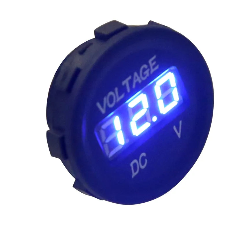 Universal Round Voltmeter Ammeter with Led Digital Panel, Monitor For Car 1 Pc