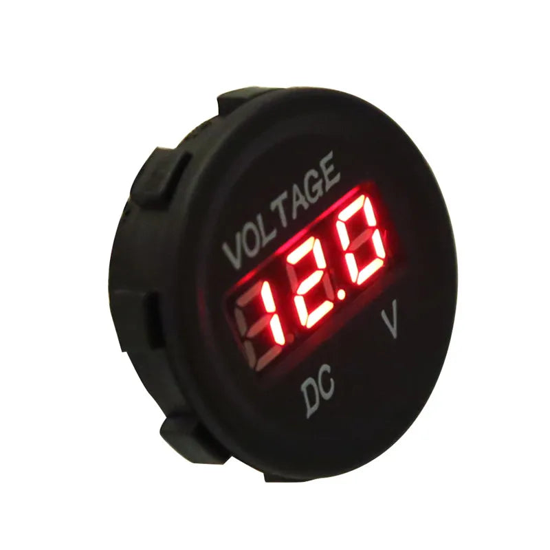 Universal Round Voltmeter Ammeter with Led Digital Panel, Monitor For Car 1 Pc