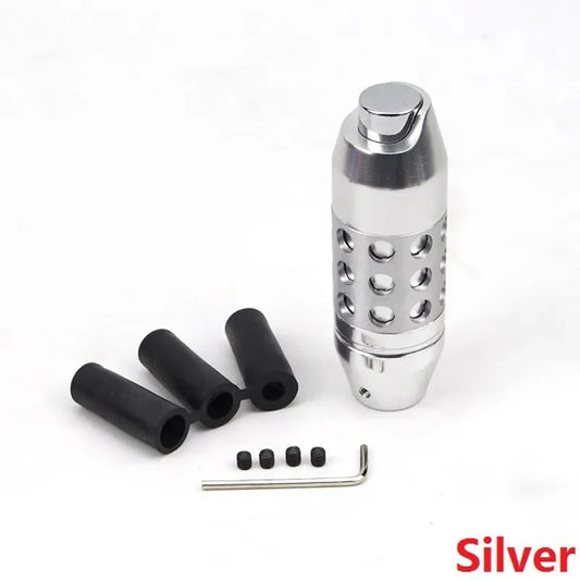 Universal Automatic Gear Knob Aluminum Style Button Gear Knob Silver