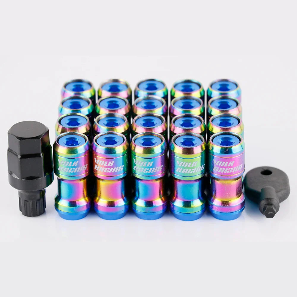 Universal Racing Multi-color and Blue Formula Steel Car Wheels Rims Lug Nuts 20 Pc Set