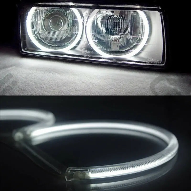 Universal Square LED Angel Eyes Rings Lights Super Bright Headlight Angel Eye 2 Pc (131mm)