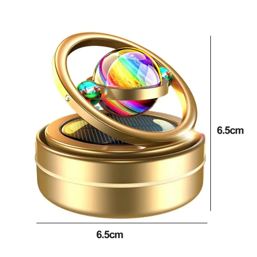 Universal Solar Power Car Perfume Air Freshener 360° Rotating Car Perfume Solar Energy Fragrance Car 1 Pc(Golden)