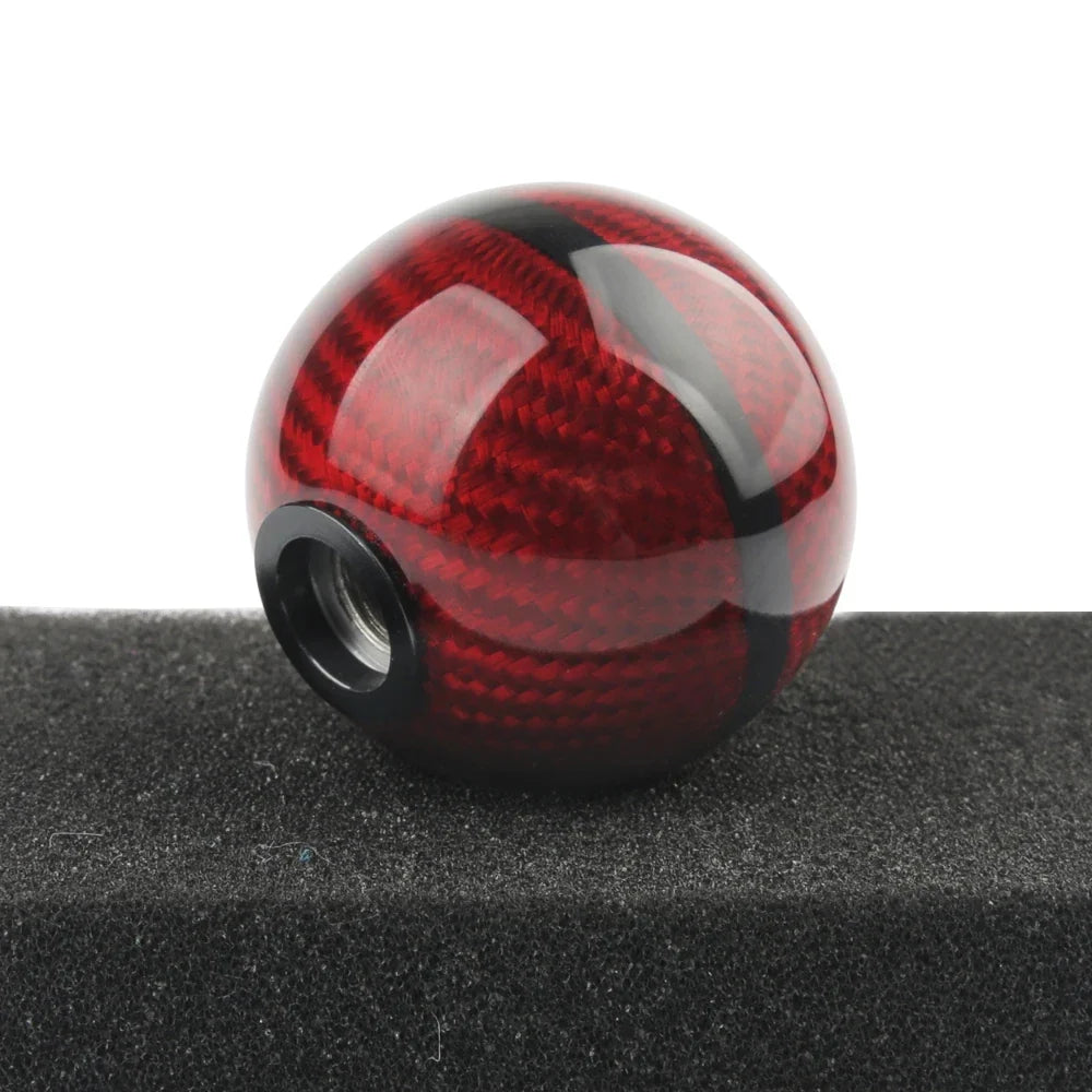 Universal Mugen Carbon Fiber 5 Speed Style Gear Shift Knob Manual Transmission Shifter Lever Stick(Red)