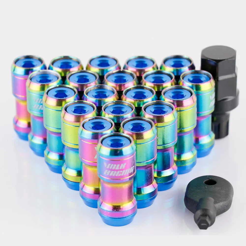 Universal Racing Multi-color and Blue Formula Steel Car Wheels Rims Lug Nuts 20 Pc Set