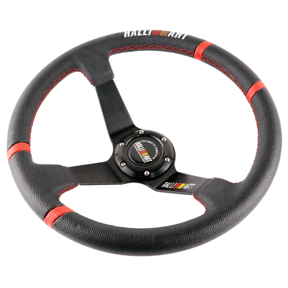 Rallyart PVC Leather Deep Dish Tuning Drift Sports Steering Wheel