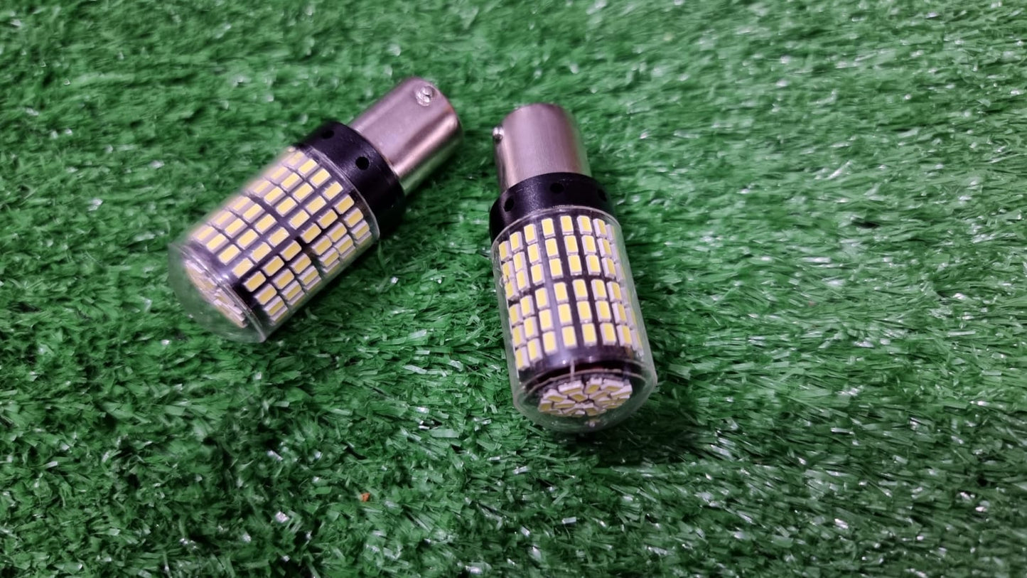 S25 SMD Bulb Brake Light Single Point White 2 Pcs Set