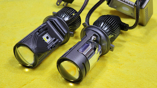 S33 LED Headlight Bulbs with Mini Projector Lens Hi-Lo H4 Projector Lens 1 Pc