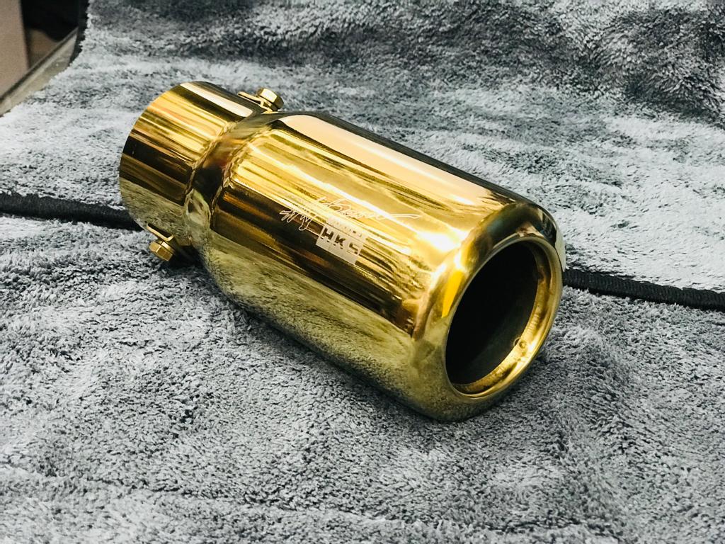 Universal Car Silencer Tip HKS Golden Tip Round Shape